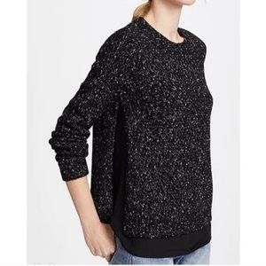 Club Monaco Kaelane Black & White Wool Blend Layered Sweater